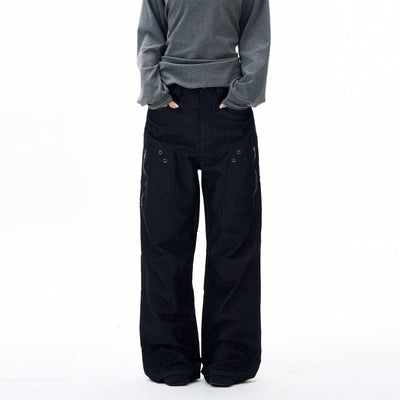 Structured Zipped Side Pocket Pants Korean Street Fashion Pants By 77Flight Shop Online at OH Vault