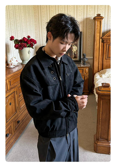 Textured Multi-Detail Solid Color Jacket Korean Street Fashion Jacket By Made Extreme Shop Online at OH Vault