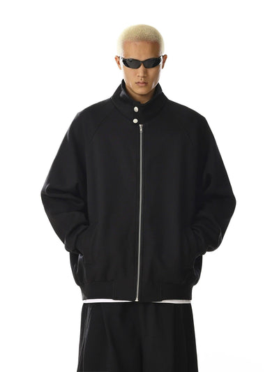 Funnel Neck Full-Zip Jacket Korean Street Fashion Jacket By MEBXX Shop Online at OH Vault