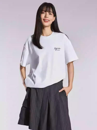 Basic Logo T-Shirt Korean Street Fashion T-Shirt By Remedy Shop Online at OH Vault