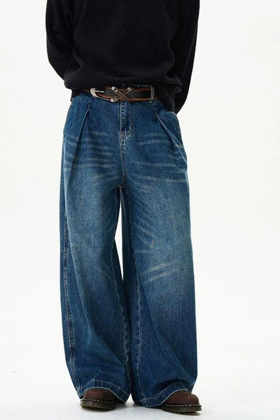 Washed Whisker Lines Jeans Korean Street Fashion Jeans By 77Flight Shop Online at OH Vault