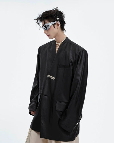 Shiny Flowy Loose Blazer Korean Street Fashion Blazer By Argue Culture Shop Online at OH Vault
