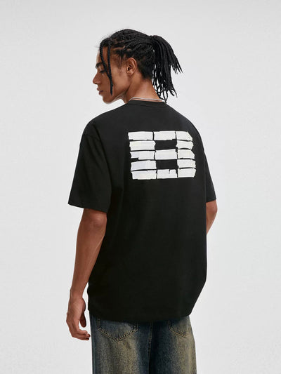 Taped Effect Logo T-Shirt Korean Street Fashion T-Shirt By Boneless Shop Online at OH Vault