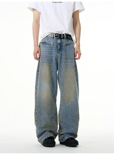 Rust Fade Regular Jeans Korean Street Fashion Jeans By 77Flight Shop Online at OH Vault