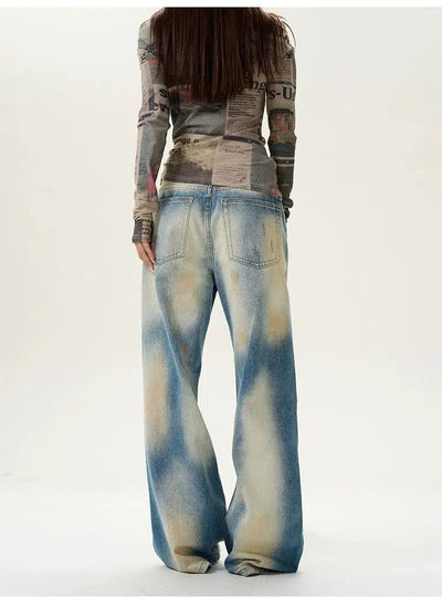 Bleach & Rustic Washed Jeans Korean Street Fashion Jeans By 77Flight Shop Online at OH Vault