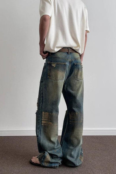 Distressed and Ripped Jeans Korean Street Fashion Jeans By A PUEE Shop Online at OH Vault