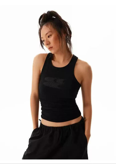 Halftone Logo Print Tank Top Korean Street Fashion Tank Top By Crying Center Shop Online at OH Vault