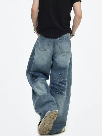 Washed Raw Edge Jeans Korean Street Fashion Jeans By INS Korea Shop Online at OH Vault