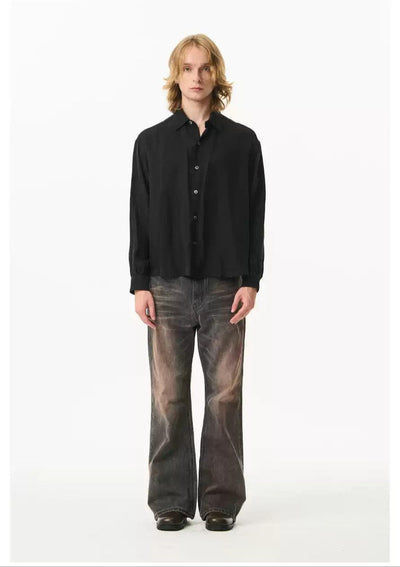 Muddy Faded Straight Jeans Korean Street Fashion Jeans By Moditec Shop Online at OH Vault