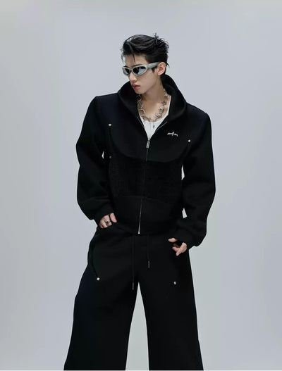 Athleisure Contrast Spliced Zip-Up Hoodie & Sweatpants Set Korean Street Fashion Clothing Set By Argue Culture Shop Online at OH Vault