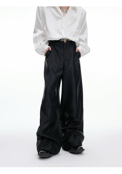 Glossy Drape Loose Fit Pants Korean Street Fashion Pants By Argue Culture Shop Online at OH Vault