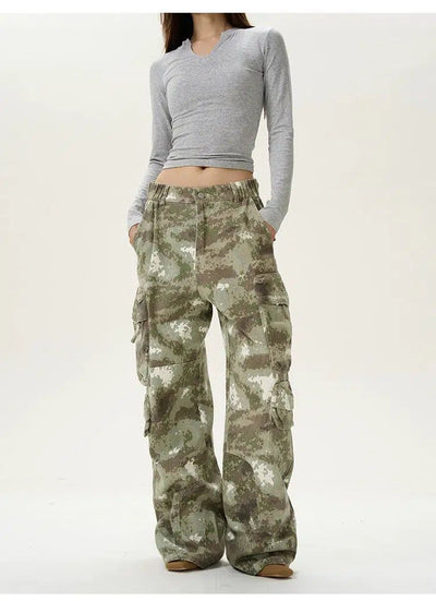 Desert Camouflage Cargo Pants Korean Street Fashion Pants By 77Flight Shop Online at OH Vault