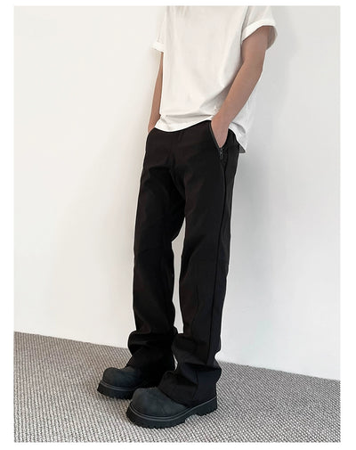 Zippered Pockets Bootcut Pants Korean Street Fashion Pants By A PUEE Shop Online at OH Vault