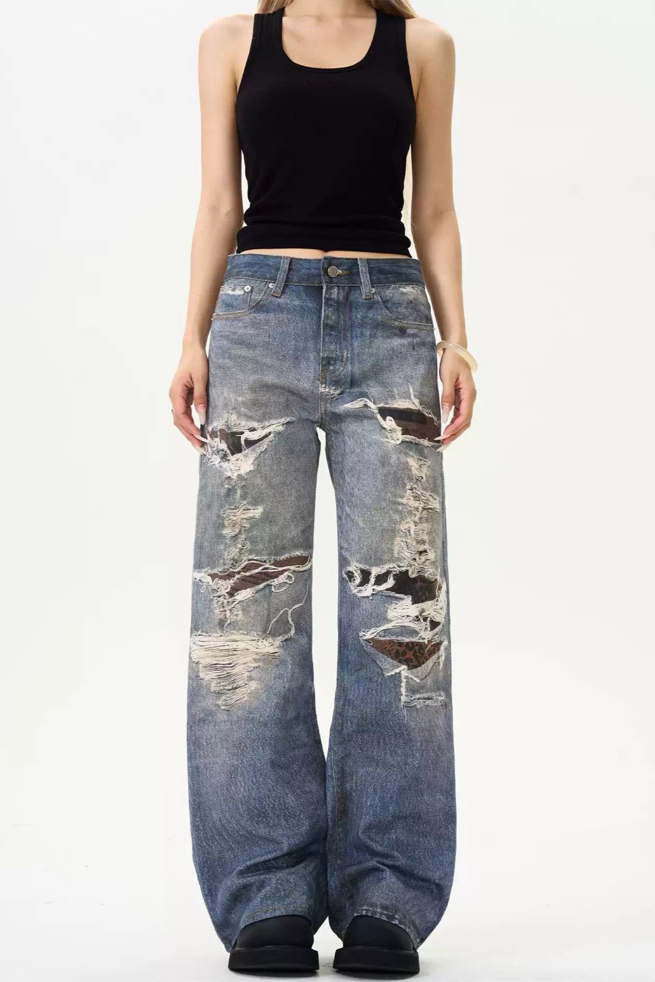 Rip Details Faded Jeans Korean Street Fashion Jeans By MaxDstr Shop Online at OH Vault