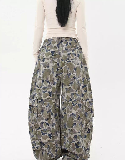 Camo Cargo Wide Leg Pants Korean Street Fashion Pants By Blacklists Shop Online at OH Vault