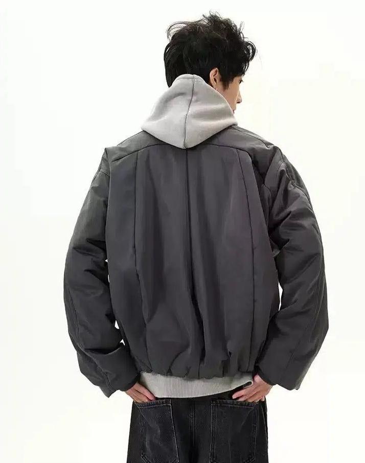 Solid Cotton Zipped Jacket Korean Street Fashion Jacket By 77Flight Shop Online at OH Vault