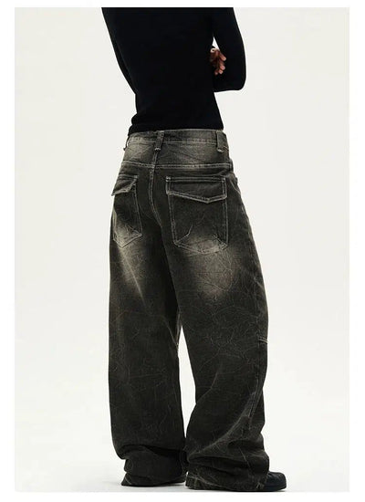 Warer Rippled Washed Jeans Korean Street Fashion Jeans By A PUEE Shop Online at OH Vault