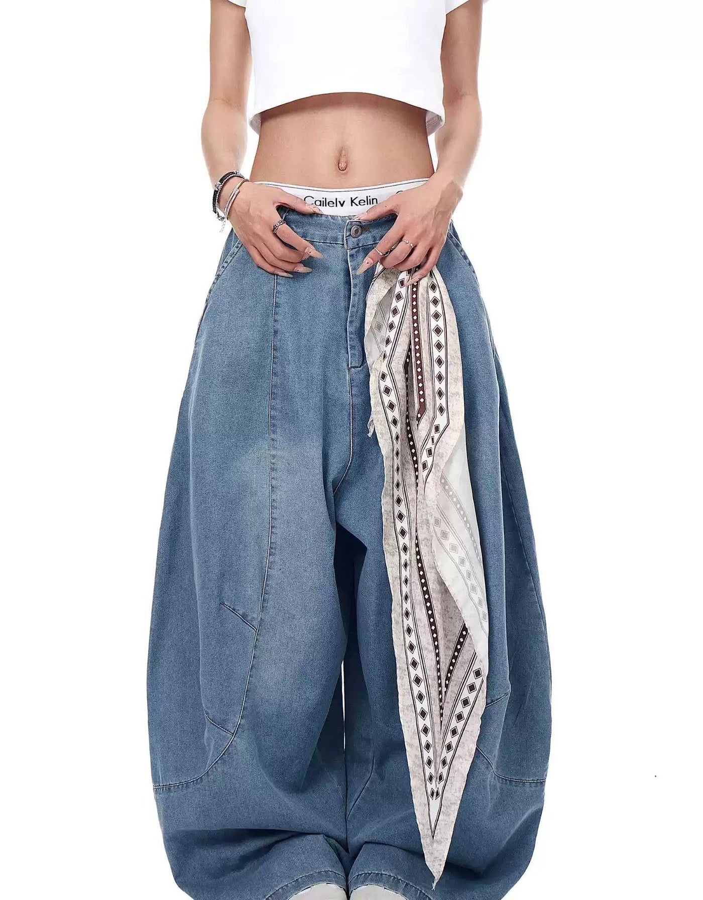 Oversized Washed Buttoned Jeans Korean Street Fashion Jeans By Blacklists Shop Online at OH Vault
