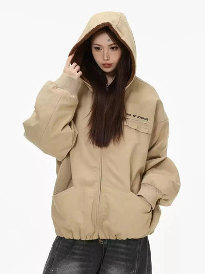 Fleece Lining Oversized Jacket Korean Street Fashion Jacket By INS Korea Shop Online at OH Vault