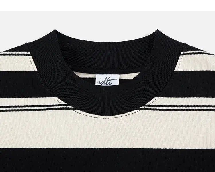 Contrast Stripes Basic T-Shirt Korean Street Fashion T-Shirt By IDLT Shop Online at OH Vault