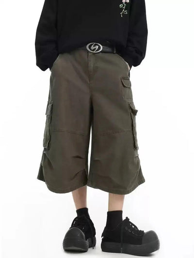 Flap Pockets Cargo Denim Shorts Korean Street Fashion Shorts By INS Korea Shop Online at OH Vault