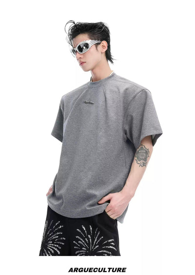 Cursive Metal Logo T-Shirt Korean Street Fashion T-Shirt By Argue Culture Shop Online at OH Vault