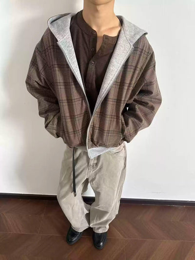 Reversible Plaid Zip-Up Hoodie Korean Street Fashion Hoodie By Made Extreme Shop Online at OH Vault