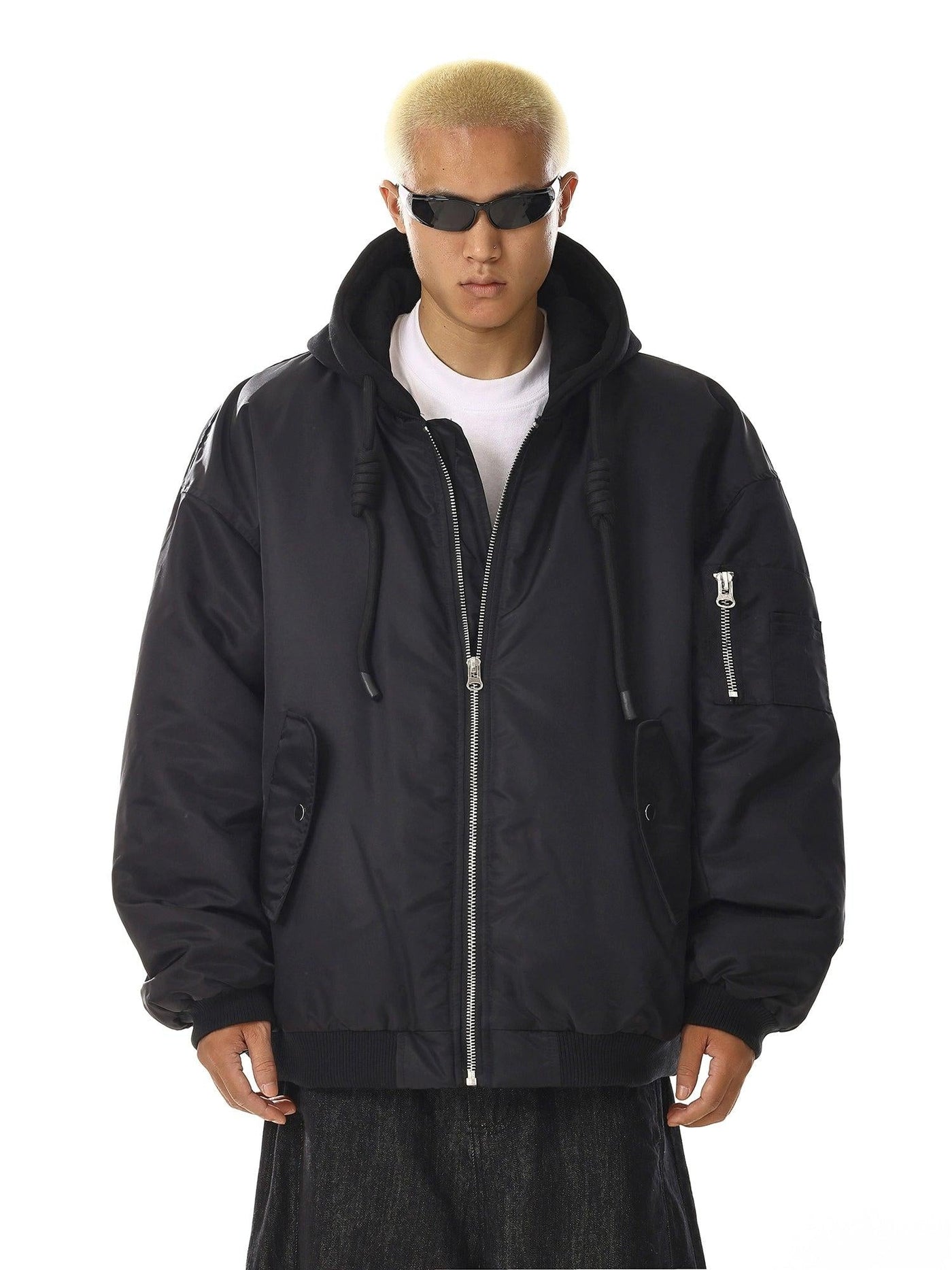 Boxy Drawstring Hooded Jacket Korean Street Fashion Jacket By MEBXX Shop Online at OH Vault