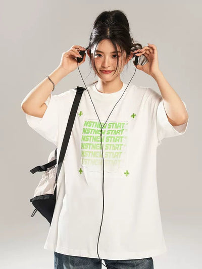 Fading Multiplied Logo T-Shirt Korean Street Fashion T-Shirt By New Start Shop Online at OH Vault