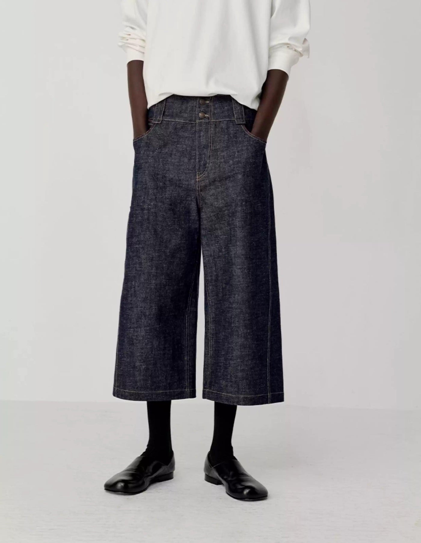 Structured Mid-Length Denim Shorts Korean Street Fashion Shorts By Opicloth Shop Online at OH Vault