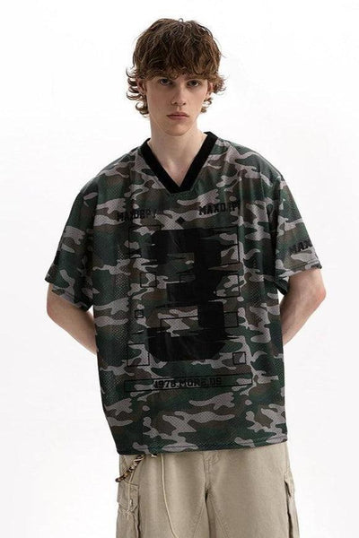 Camouflage Jersey T-Shirt Korean Street Fashion T-Shirt By A PUEE Shop Online at OH Vault