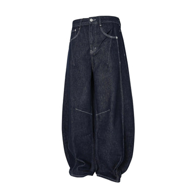 Contrast Stitched Wide Cut Jeans Korean Street Fashion Jeans By Made Extreme Shop Online at OH Vault