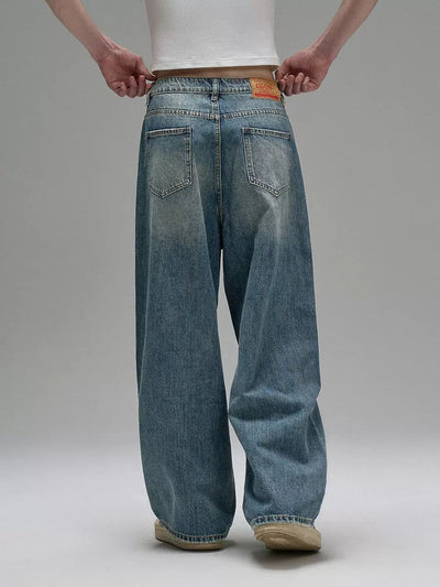 Buttoned Wide Fade Jeans Korean Street Fashion Jeans By Lost CTRL Shop Online at OH Vault