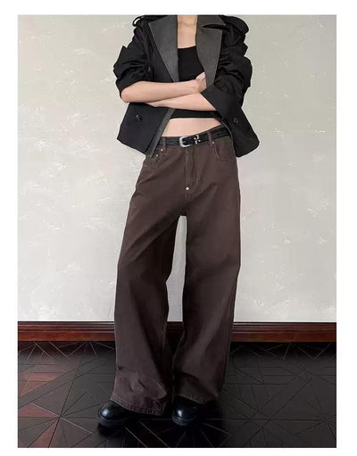 Solid Straight Leg Pants Korean Street Fashion Pants By A PUEE Shop Online at OH Vault