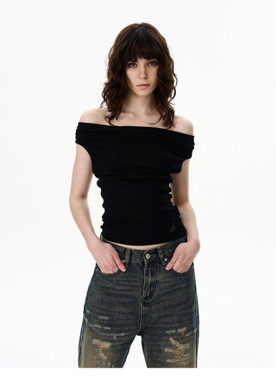 Solid Color Drapey Relaxed Blouse Korean Street Fashion Blouse By 77Flight Shop Online at OH Vault