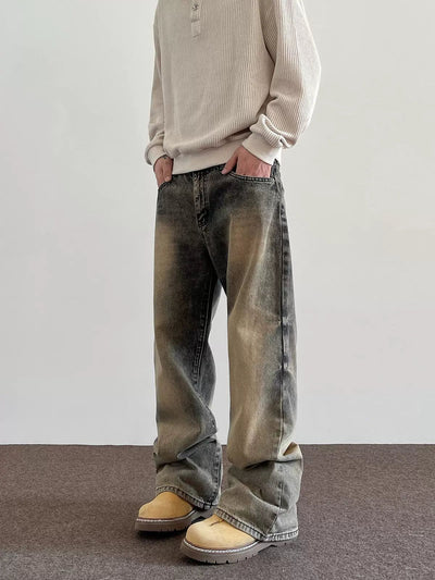 Rust Fade Bootcut Jeans Korean Street Fashion Jeans By A PUEE Shop Online at OH Vault