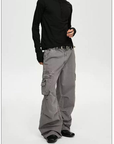 Washed Pleated Cargo Pants Korean Street Fashion Pants By A PUEE Shop Online at OH Vault