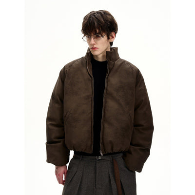 Micro Suede Padded Bomber Jacket Korean Street Fashion Jacket By MaxDstr Shop Online at OH Vault