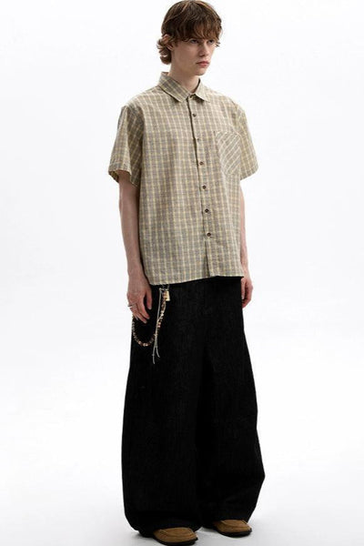 Vintage Front Pocket Plaid Shirt Korean Street Fashion Shirt By A PUEE Shop Online at OH Vault