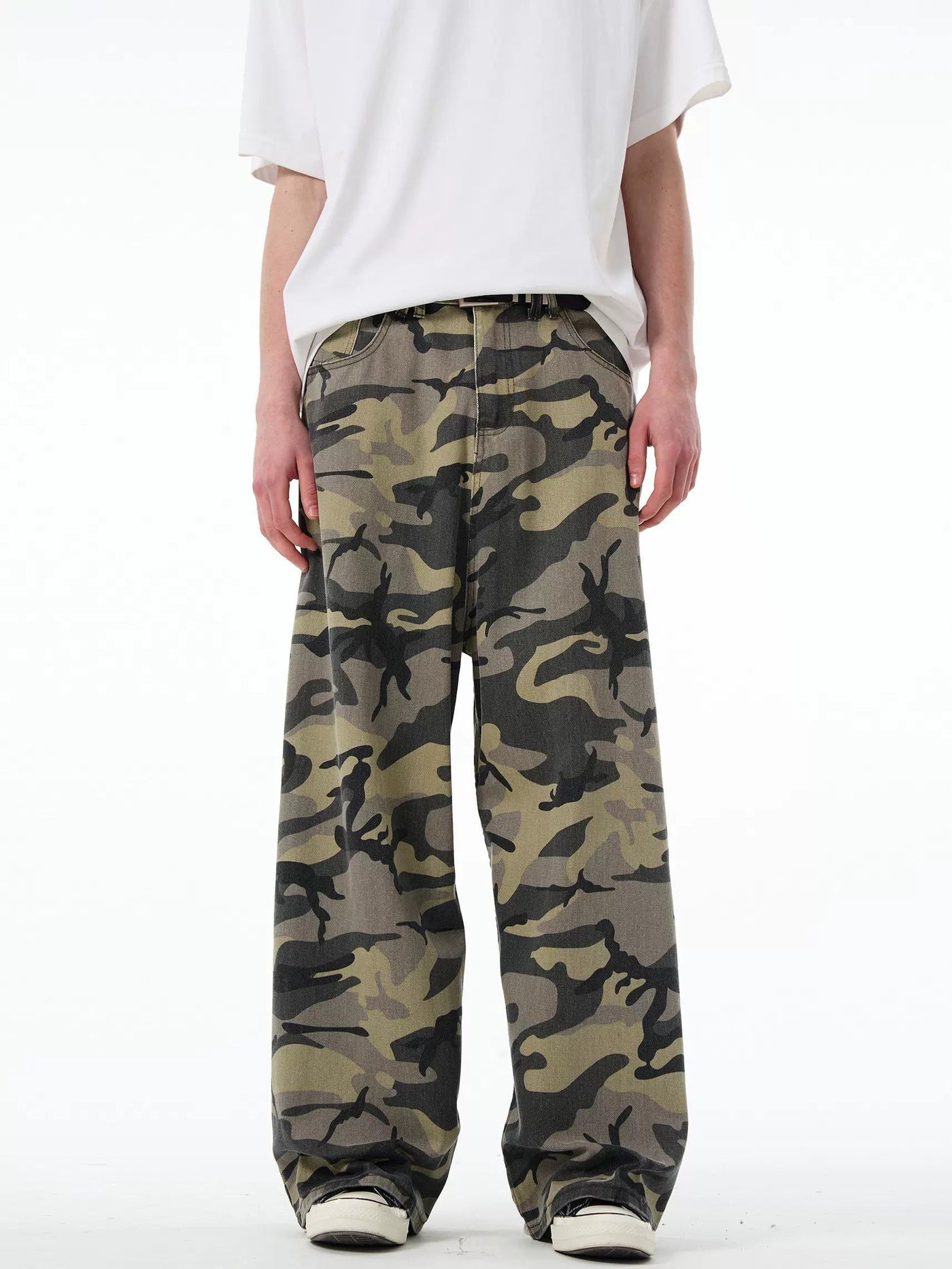 Camouflage Regular Fit Jeans Korean Street Fashion Jeans By Mad Witch Shop Online at OH Vault