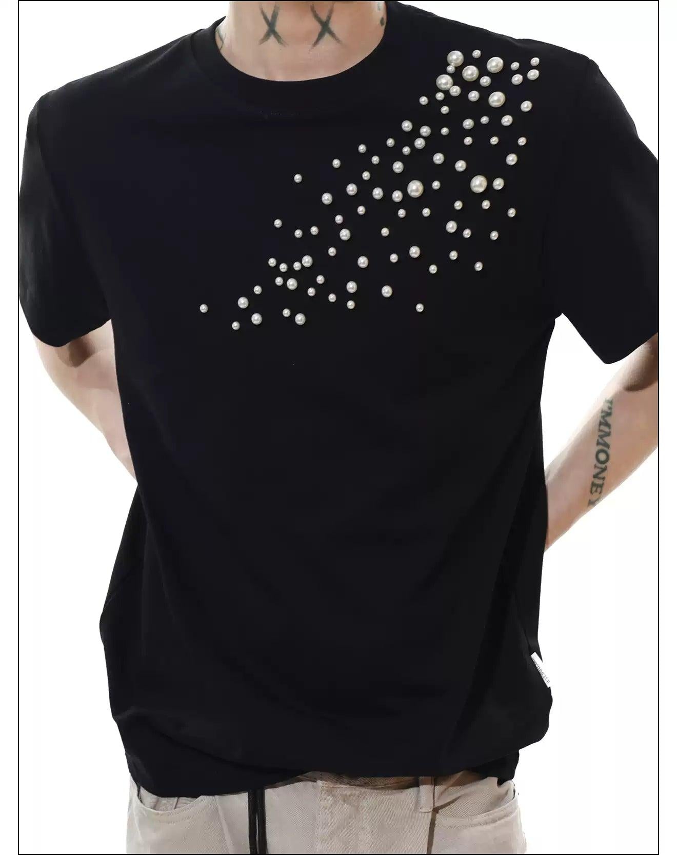Pearled Accessories T-Shirt Korean Street Fashion T-Shirt By Mr Nearly Shop Online at OH Vault
