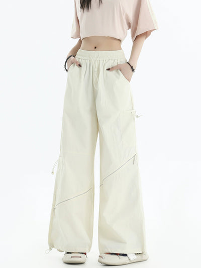 Drawstring Zipper Details Track Pants Korean Street Fashion Pants By INS Korea Shop Online at OH Vault