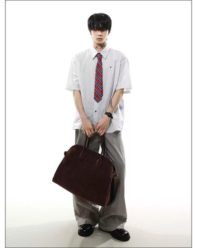 College Tie Striped Shirt Korean Street Fashion Shirt By Mr Nearly Shop Online at OH Vault