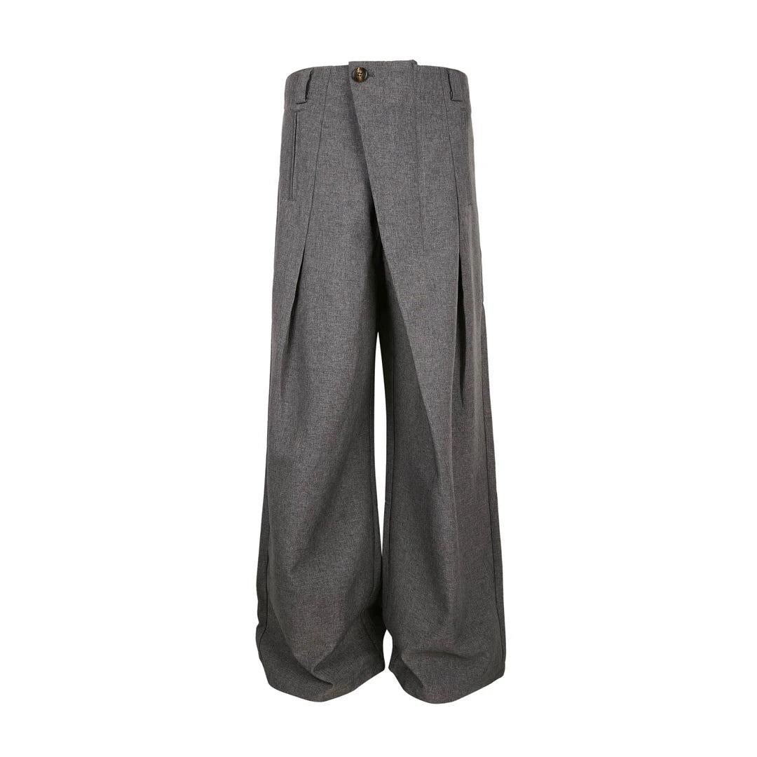 Folded Pleats Relax Fit Trousers Korean Street Fashion Trousers By Made Extreme Shop Online at OH Vault