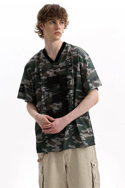 Camouflage Jersey T-Shirt Korean Street Fashion T-Shirt By A PUEE Shop Online at OH Vault