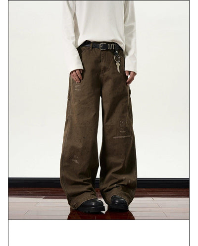 Vintage Distressed Cargo Pants Korean Street Fashion Pants By A PUEE Shop Online at OH Vault