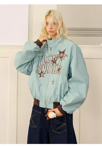 Stars Plaid Patched Jacket Korean Street Fashion Jacket By Donsmoke Shop Online at OH Vault