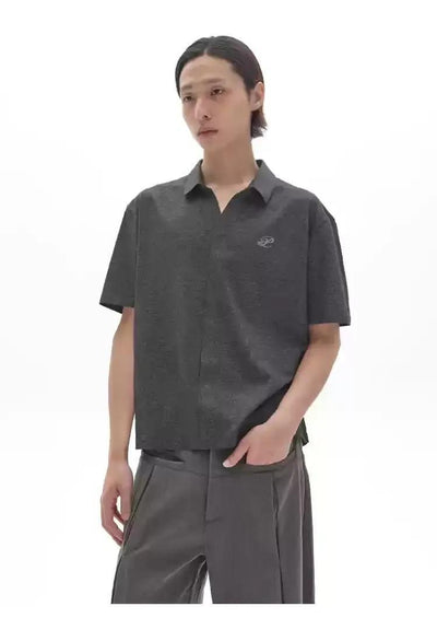 Seam-Stitched Buttonless Polo Korean Street Fashion Polo By Pioneer of Heroism Shop Online at OH Vault