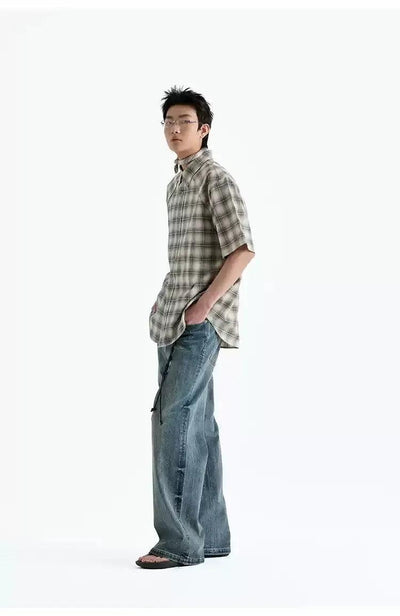 Structured Checkered Shirt Korean Street Fashion Shirt By NANS Shop Online at OH Vault