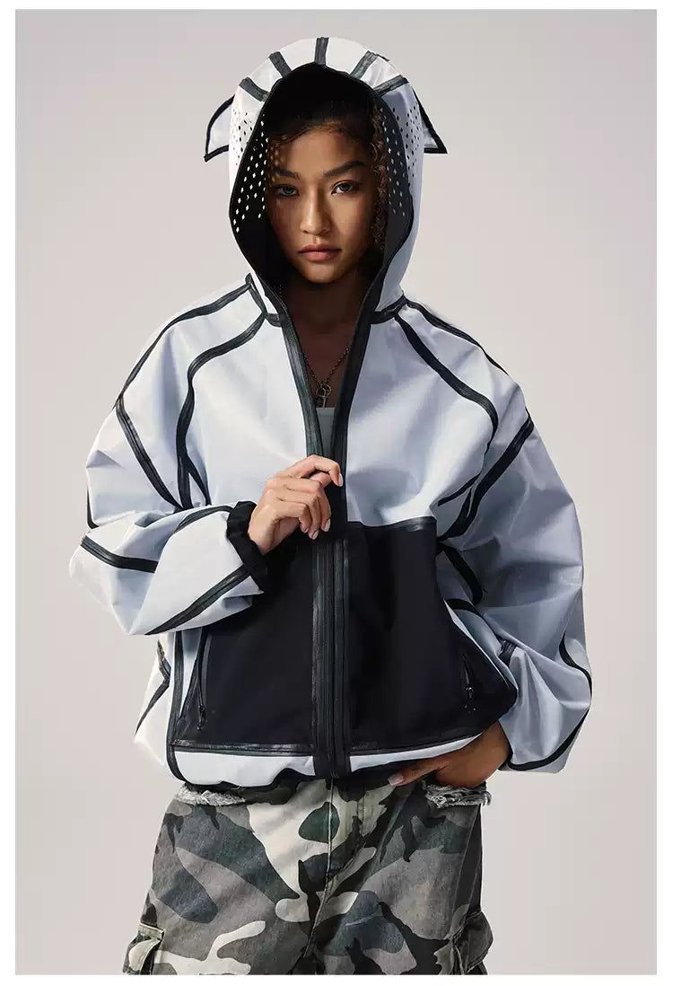 Reversible Futuristic Zippered Jacket Korean Street Fashion Jacket By Remedy Shop Online at OH Vault